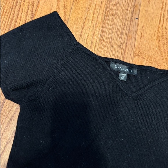 Dynamite Black Ribbed Knit Top - Picture 2 of 4